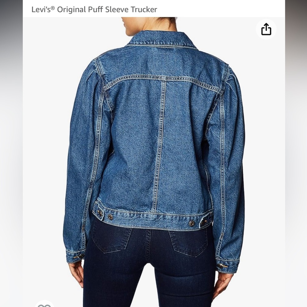 LEVI’S ORIGINAL PUFF SLEEVE DENIM TRUCKER - Picture 3 of 6